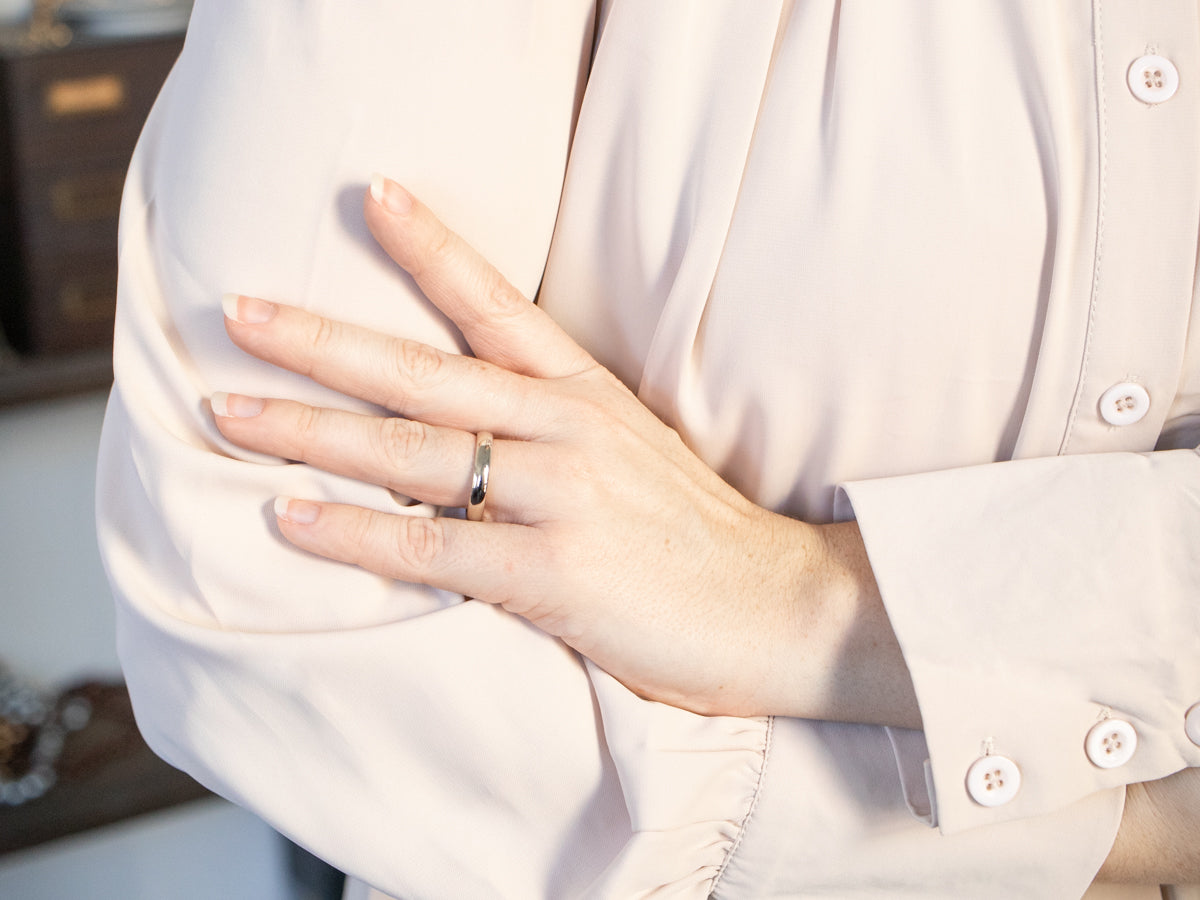 Plain White Gold Band