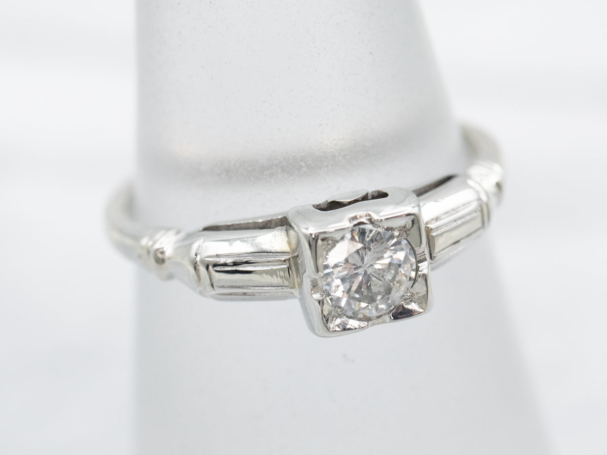 Vintage 1930s Diamond Solitaire Engagement Ring