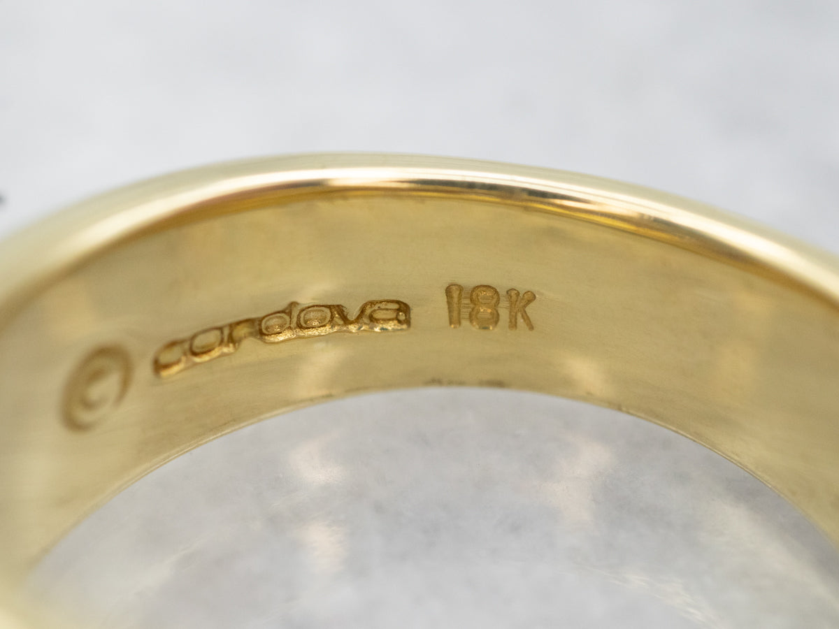 Wide 18-Karat Gold Sapphire and Diamond Band