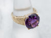 Textured Gold Amethyst Cocktail Ring