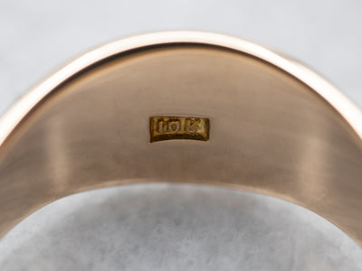 Engraved Gold Floral Signet Ring