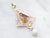 Pyrope Garnet Lavalier Pendant with Swinging Pearls
