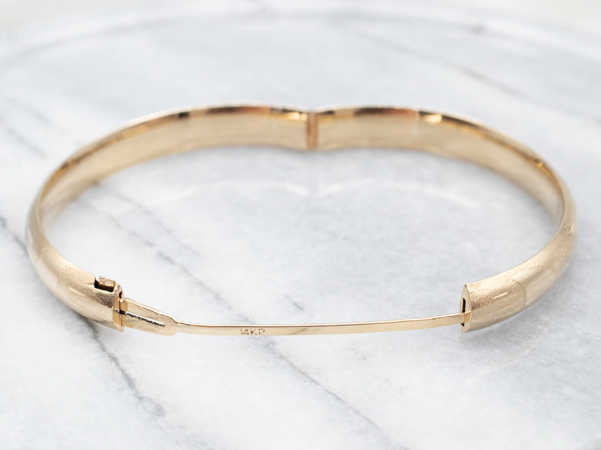 Vintage Gold Etched Bangle Bracelet
