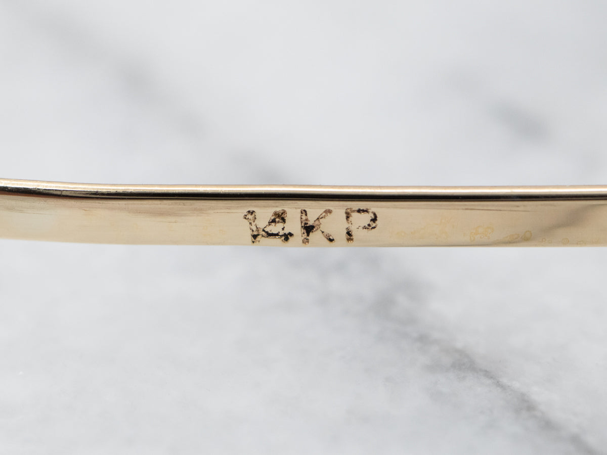 Vintage Gold Etched Bangle Bracelet