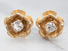 Vintage Diamond Rose Stud Earrings