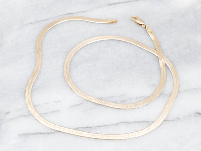 Sleek Gold Herringbone Chain
