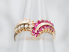 Vibrant Ruby and Diamond Pointed Band