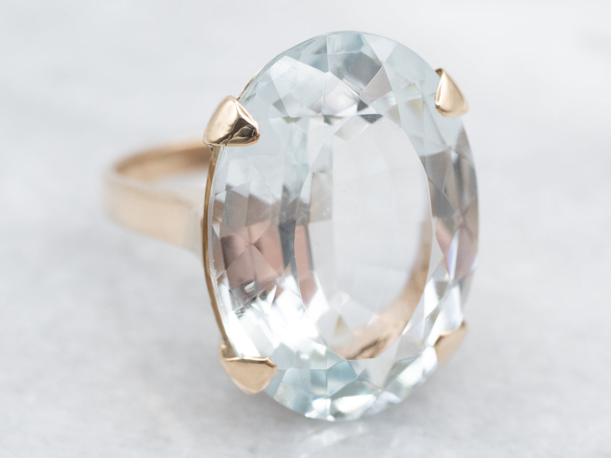 Lovely Blue Topaz Cocktail Ring