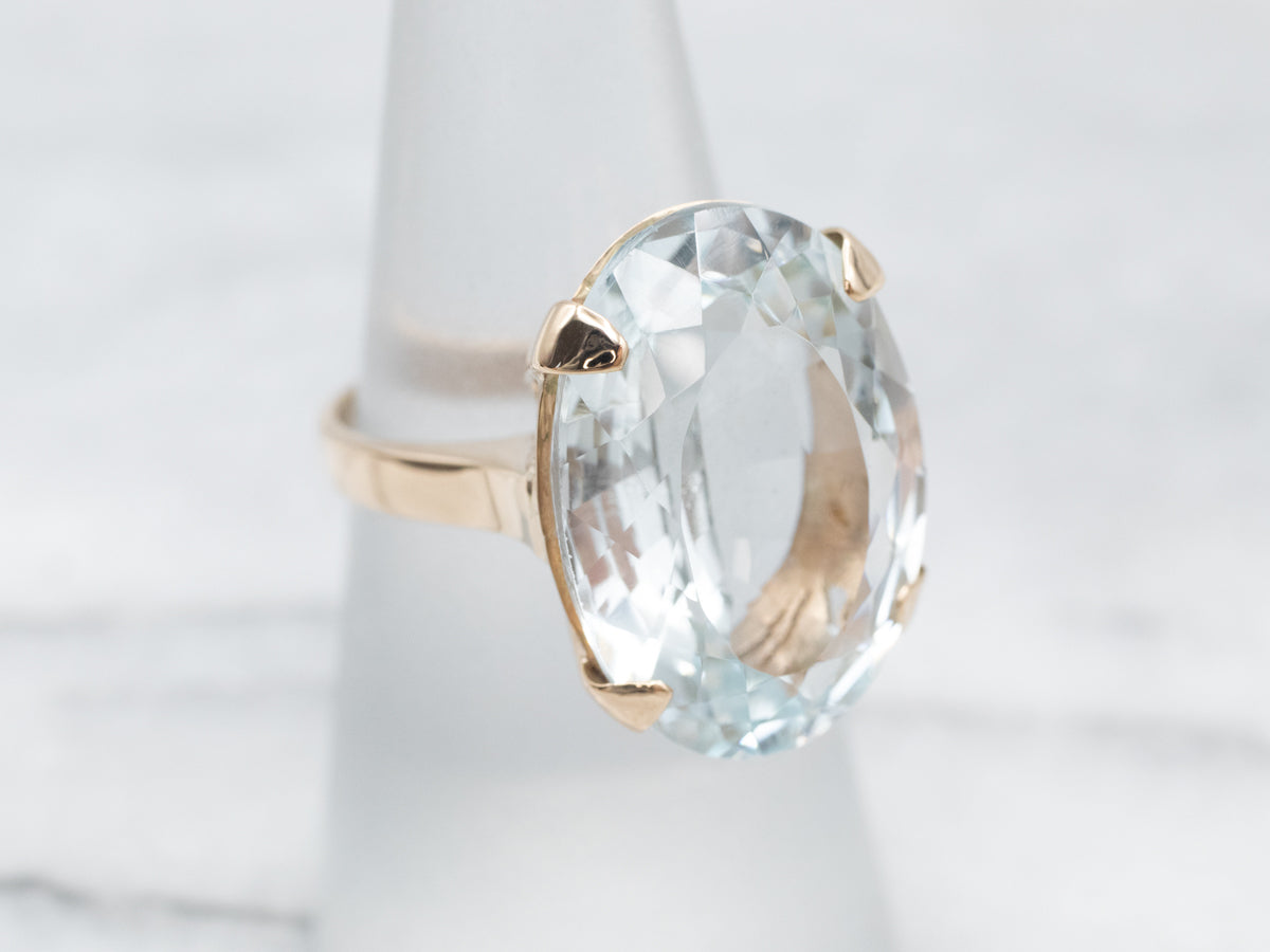 Lovely Blue Topaz Cocktail Ring