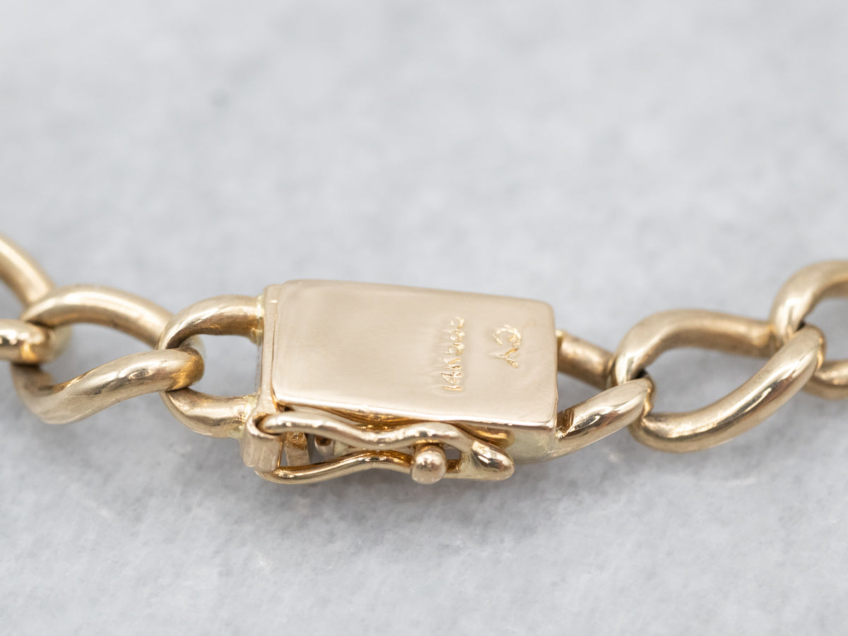 Vintage Gold Curb Link Chain Bracelet