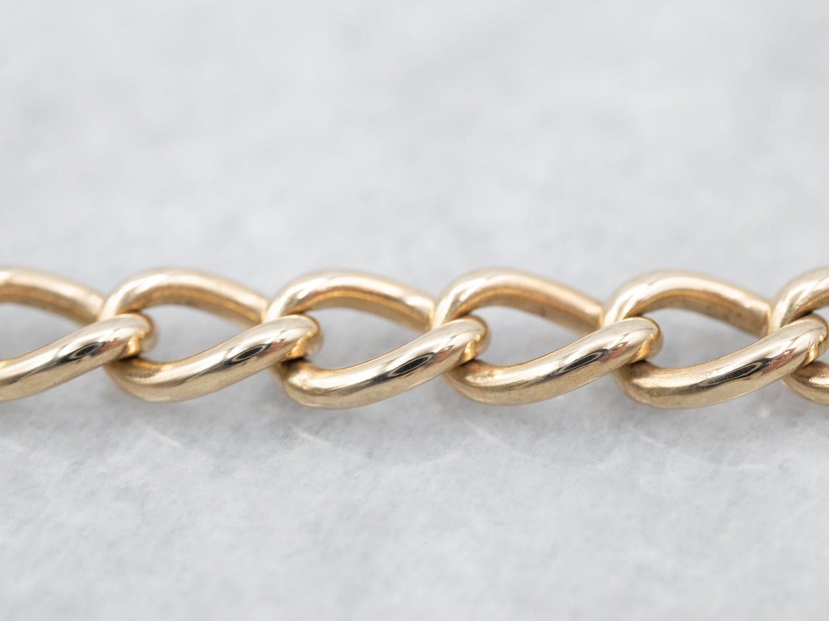 Vintage Gold Curb Link Chain Bracelet