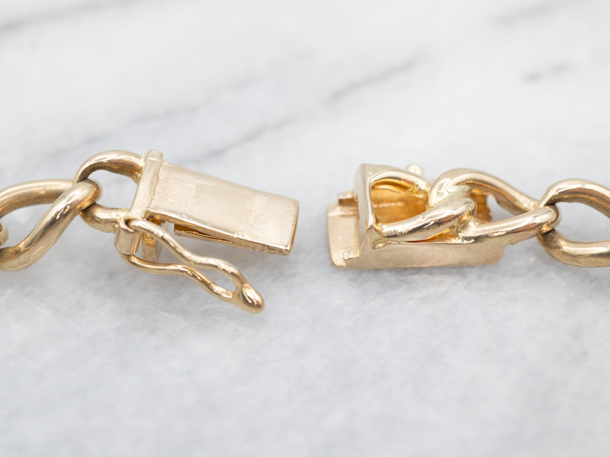 Vintage Gold Curb Link Chain Bracelet