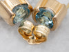 Blue Topaz Semi-Bezel Set Stud Earrings
