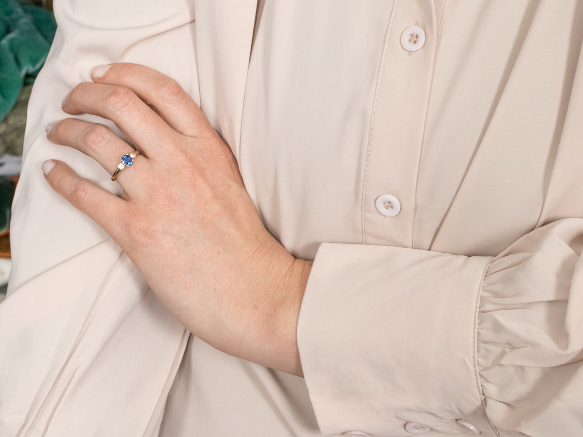 Sapphire and Diamond Anniversary Ring