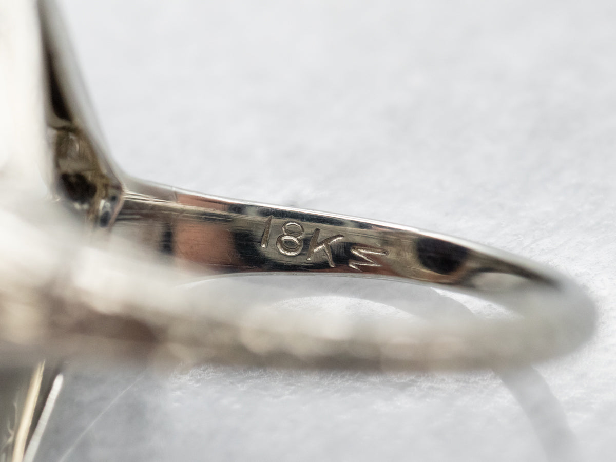 Art Deco Onyx Cameo and Pearl Filigree Ring