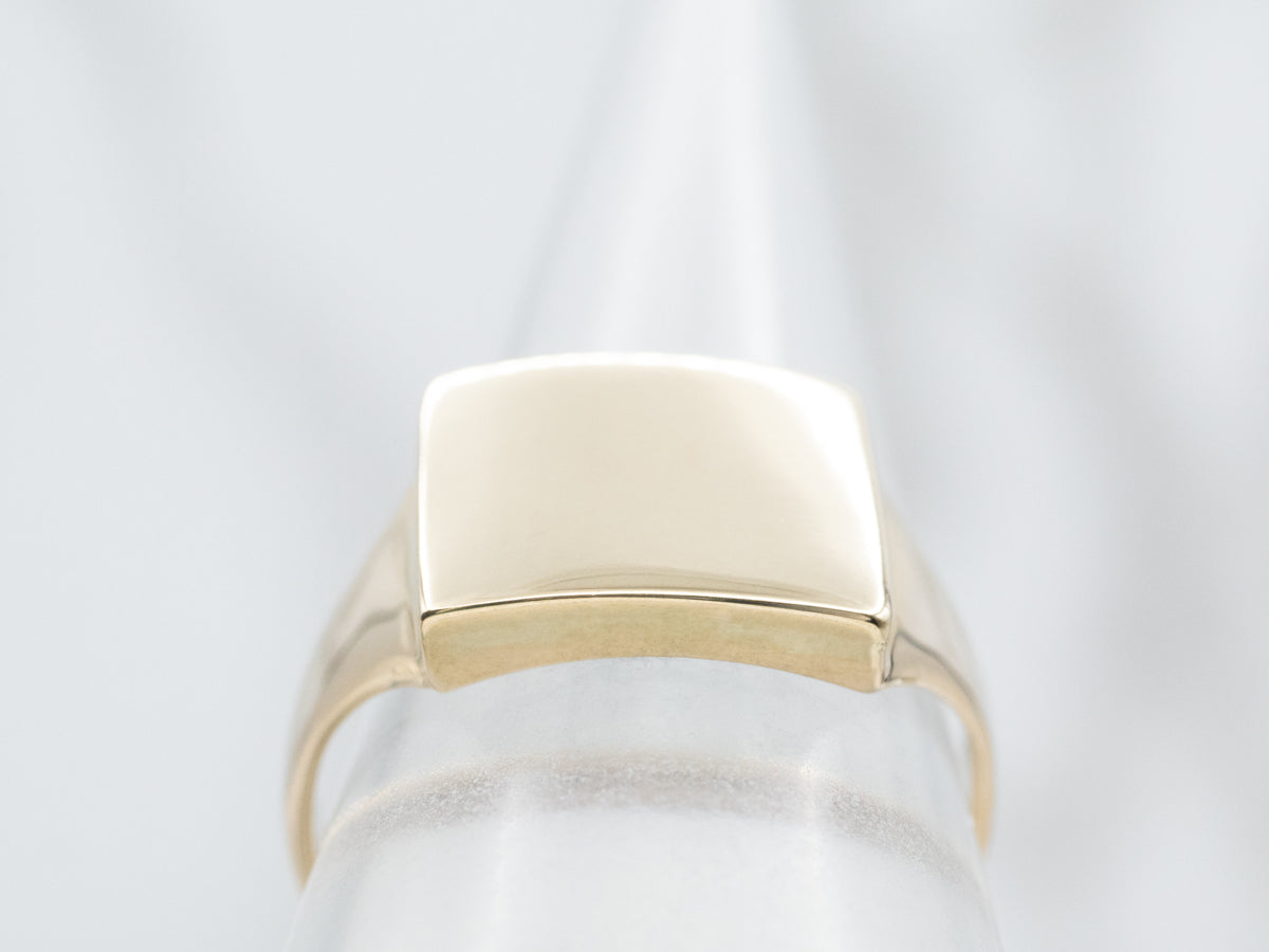9Ct Gold Rectangle Top Signet Ring