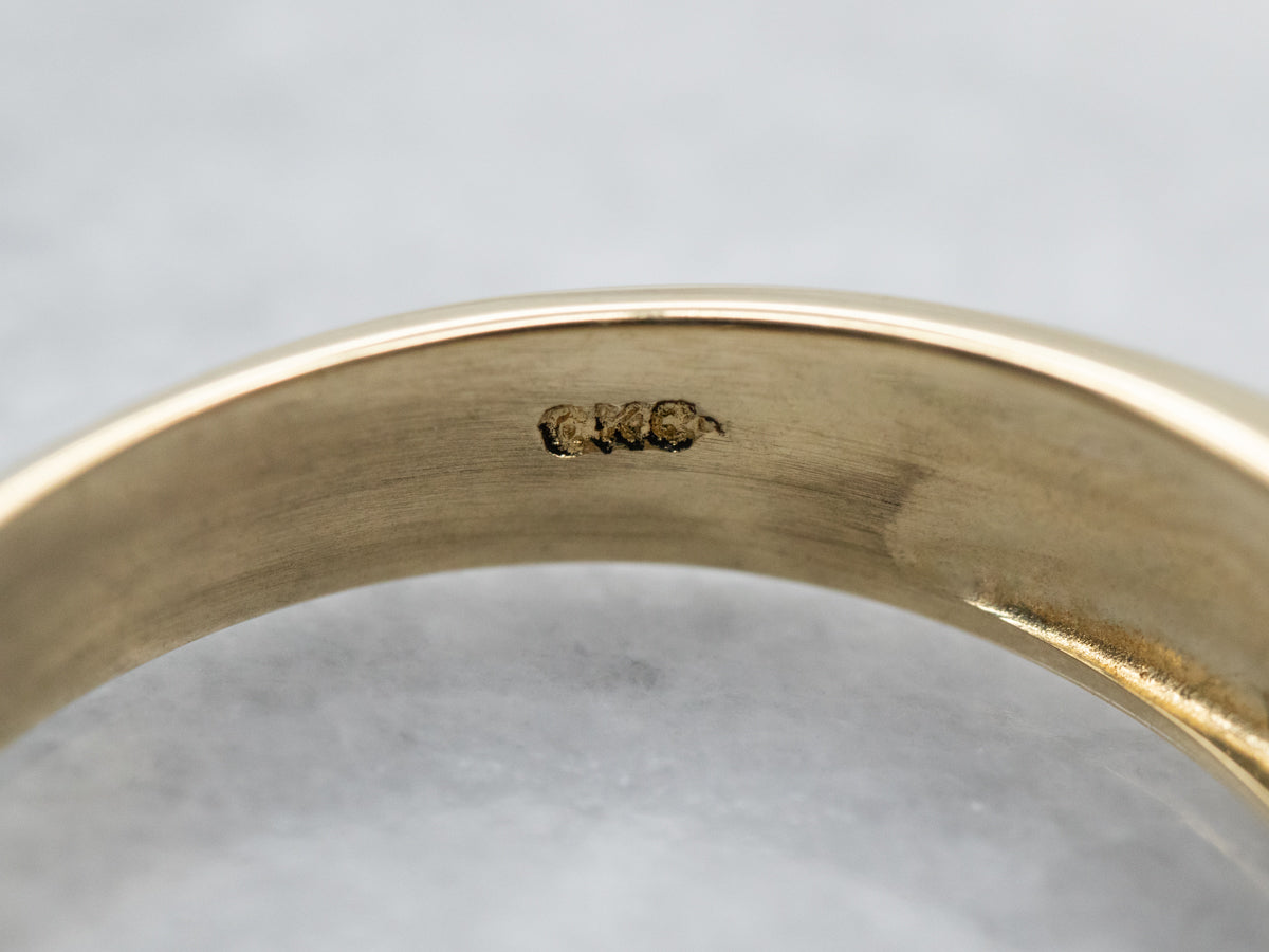 Sleek Pyrope Garnet and Gold Statement Band