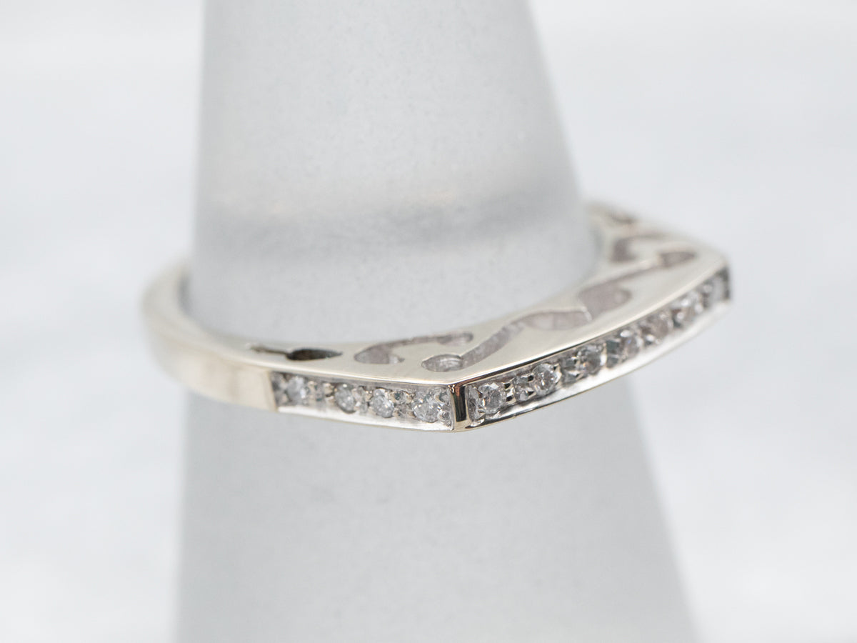 18K White Gold Diamond Band