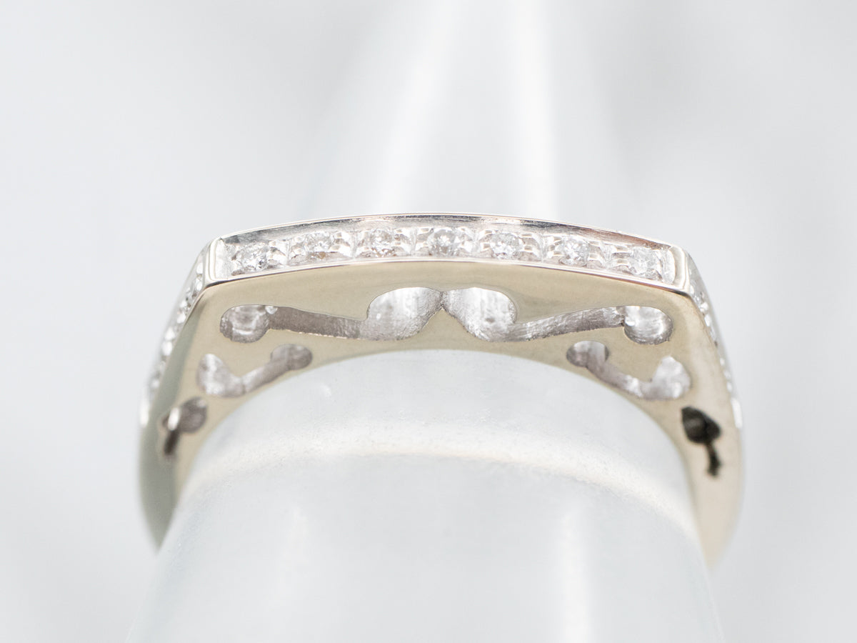 18K White Gold Diamond Band