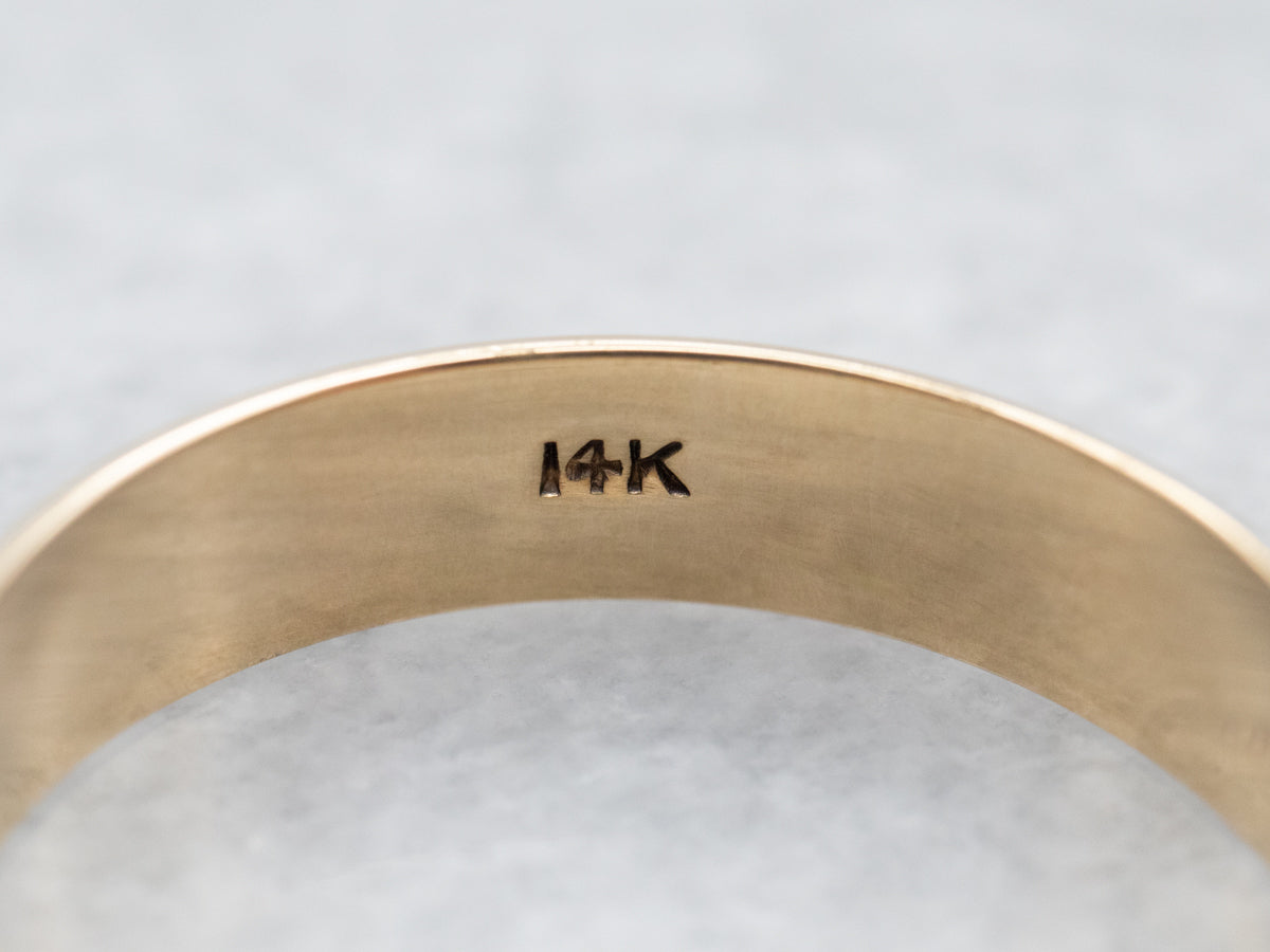 Vintage Yellow Gold Milgrain Edge Band
