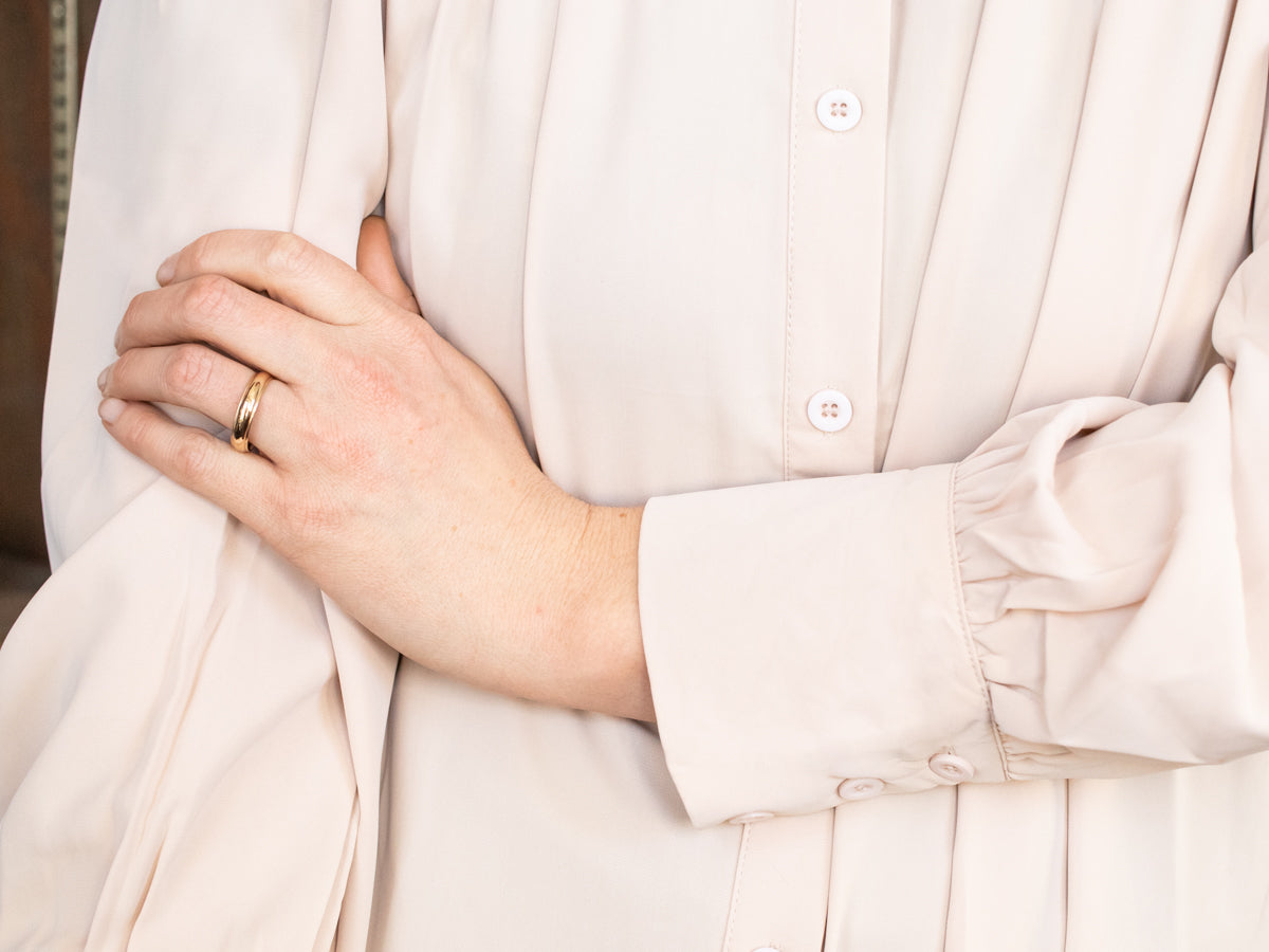 Vintage Yellow Gold Milgrain Edge Band