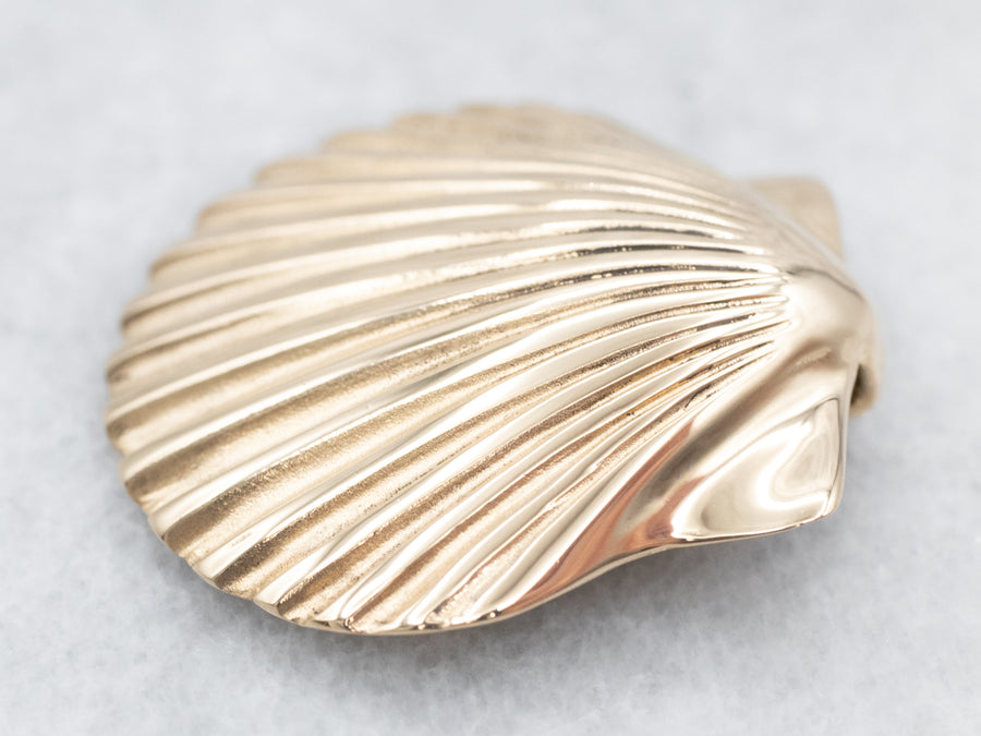 Gold Scallop Shell Slide Pendant