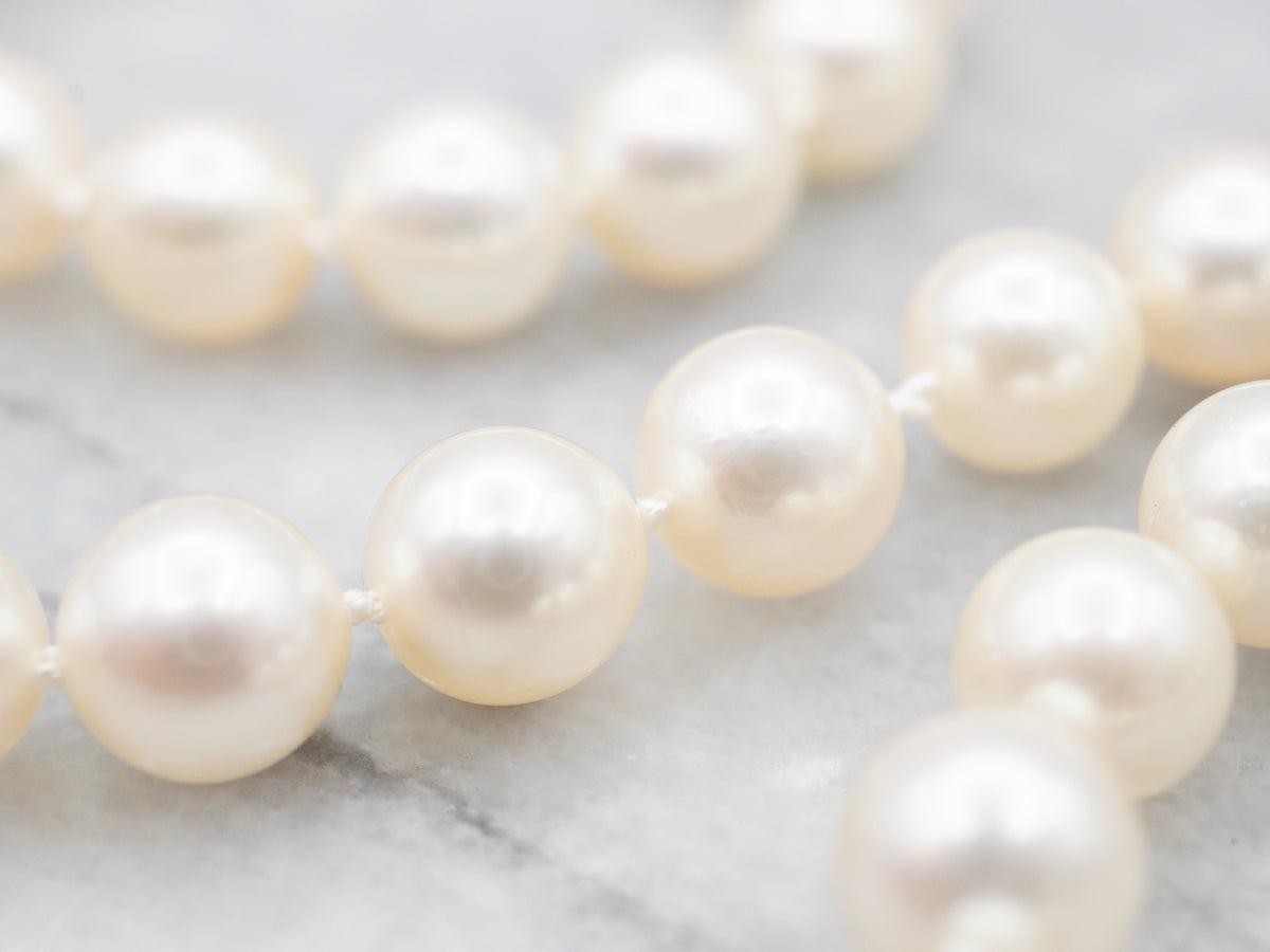 Vintage Pearl Beaded Necklace with Gold Clasp