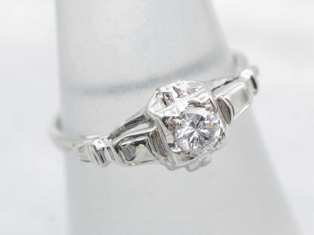 White Gold Diamond Engagement Ring