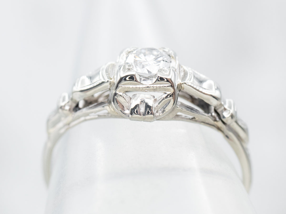 White Gold Diamond Engagement Ring
