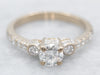 Lovely 18K White Gold Diamond Engagement Ring