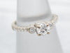 Lovely 18K White Gold Diamond Engagement Ring