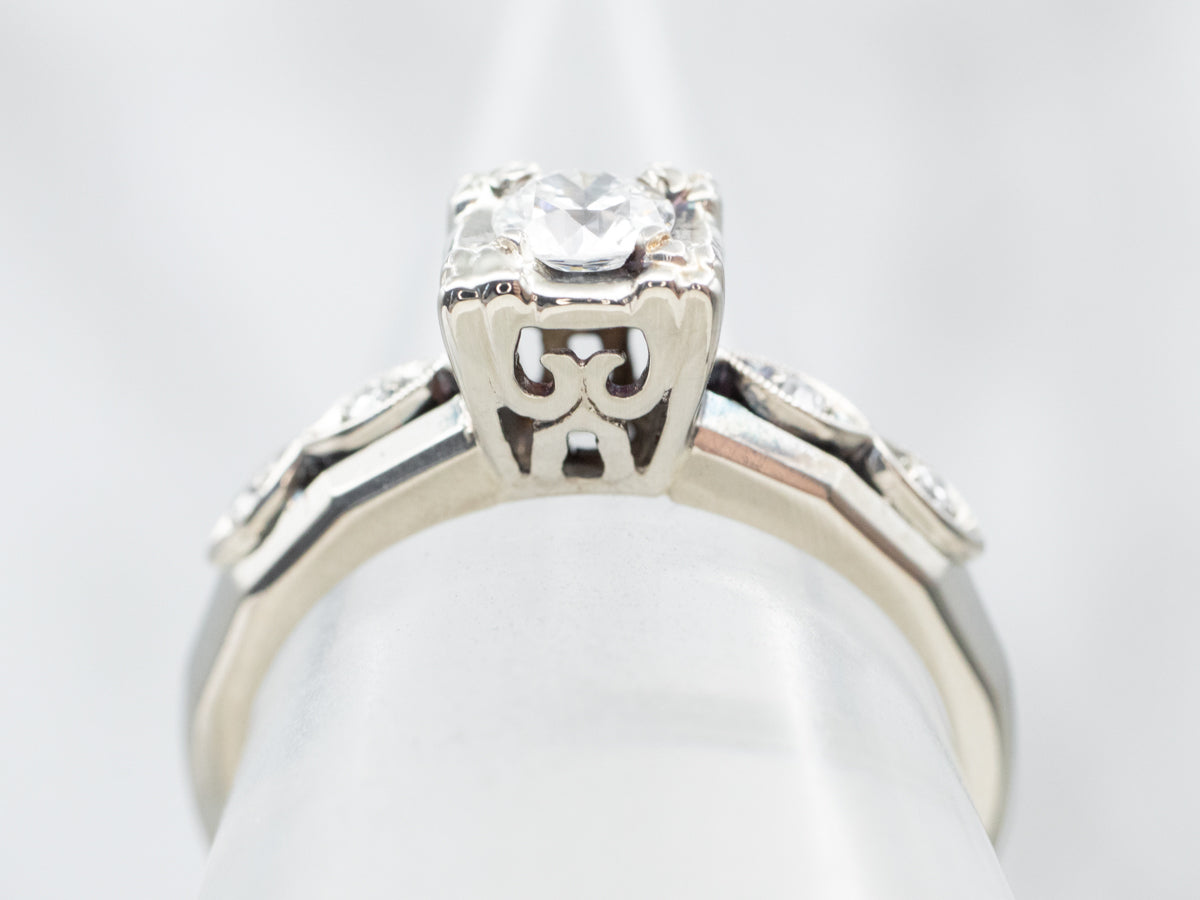 Gorgeous 14K White Gold Diamond Engagement Ring