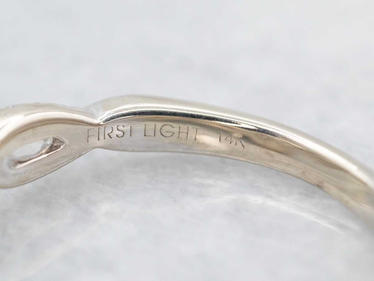 Modern 14K White Gold Diamond Engagement Ring