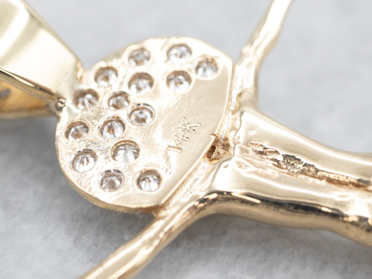 Modern Diamond Crucifix Pendant