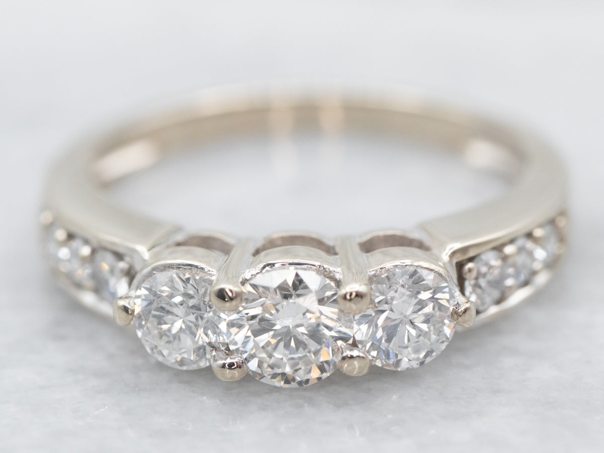 Three Stone Diamond Engagement Ring