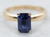 Deep Blue Yellow and White Gold Sapphire Ring
