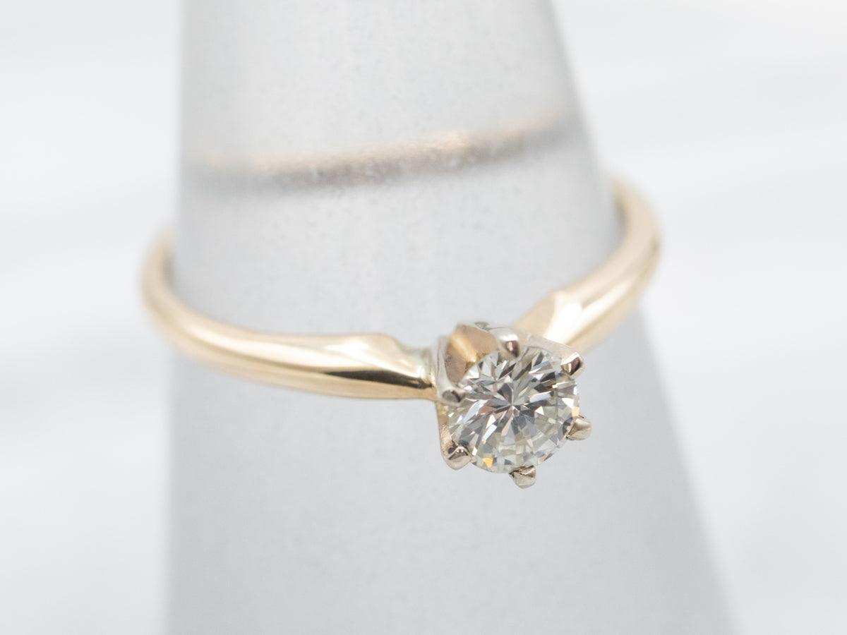 14K Yellow Gold Diamond Engagement Ring