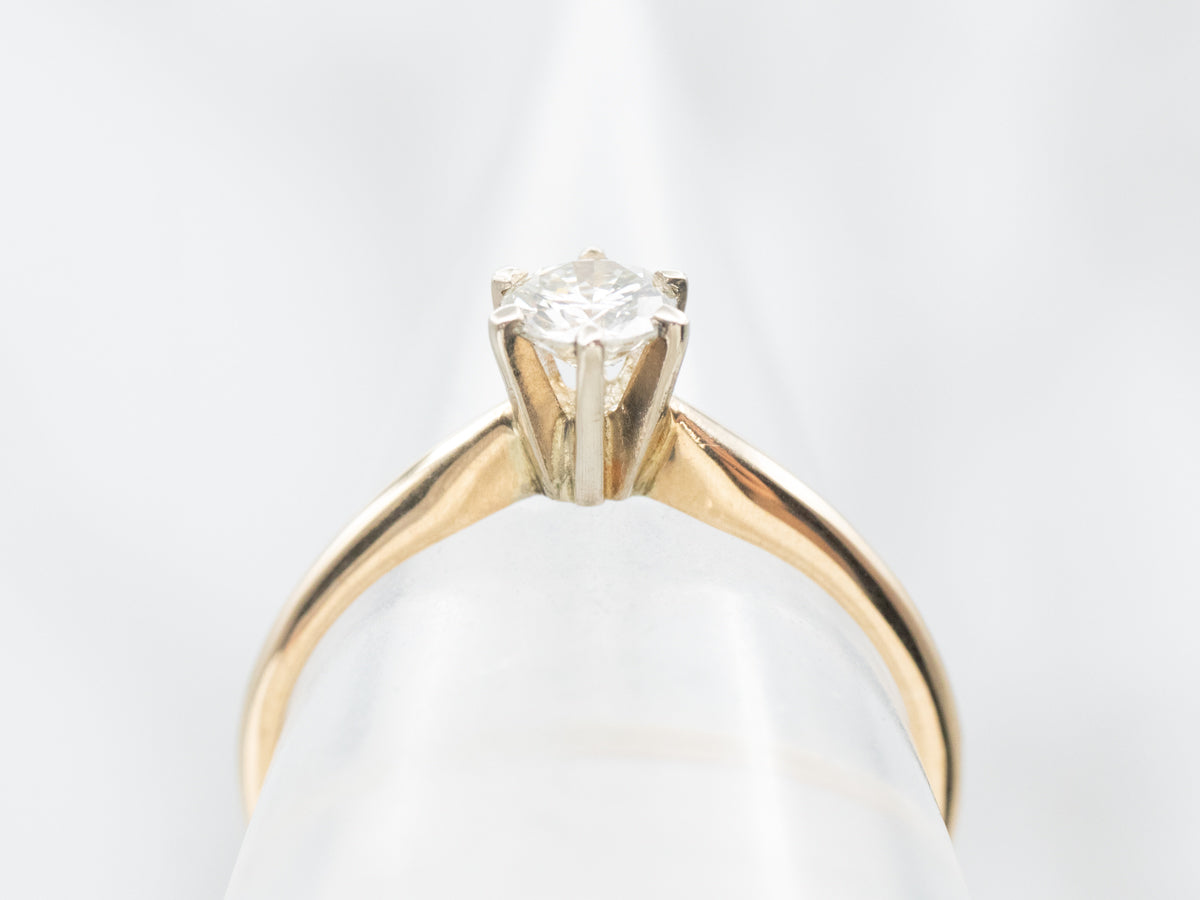 14K Yellow Gold Diamond Engagement Ring