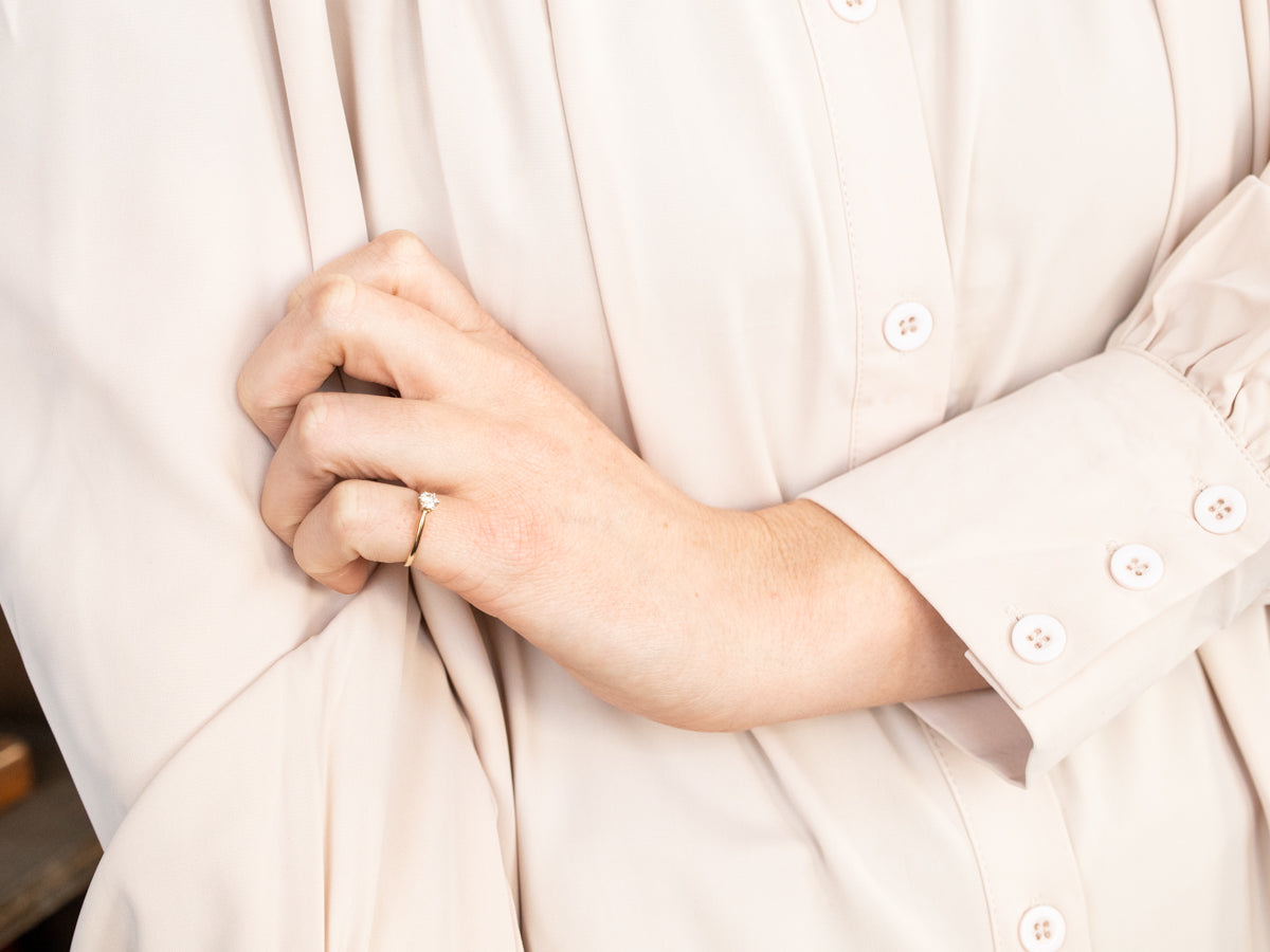 14K Yellow Gold Diamond Engagement Ring