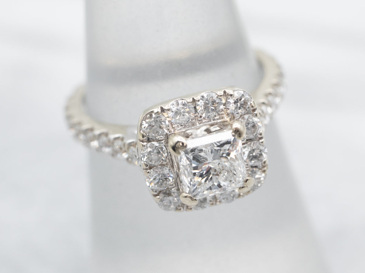 Modern White Gold Diamond Engagement Ring