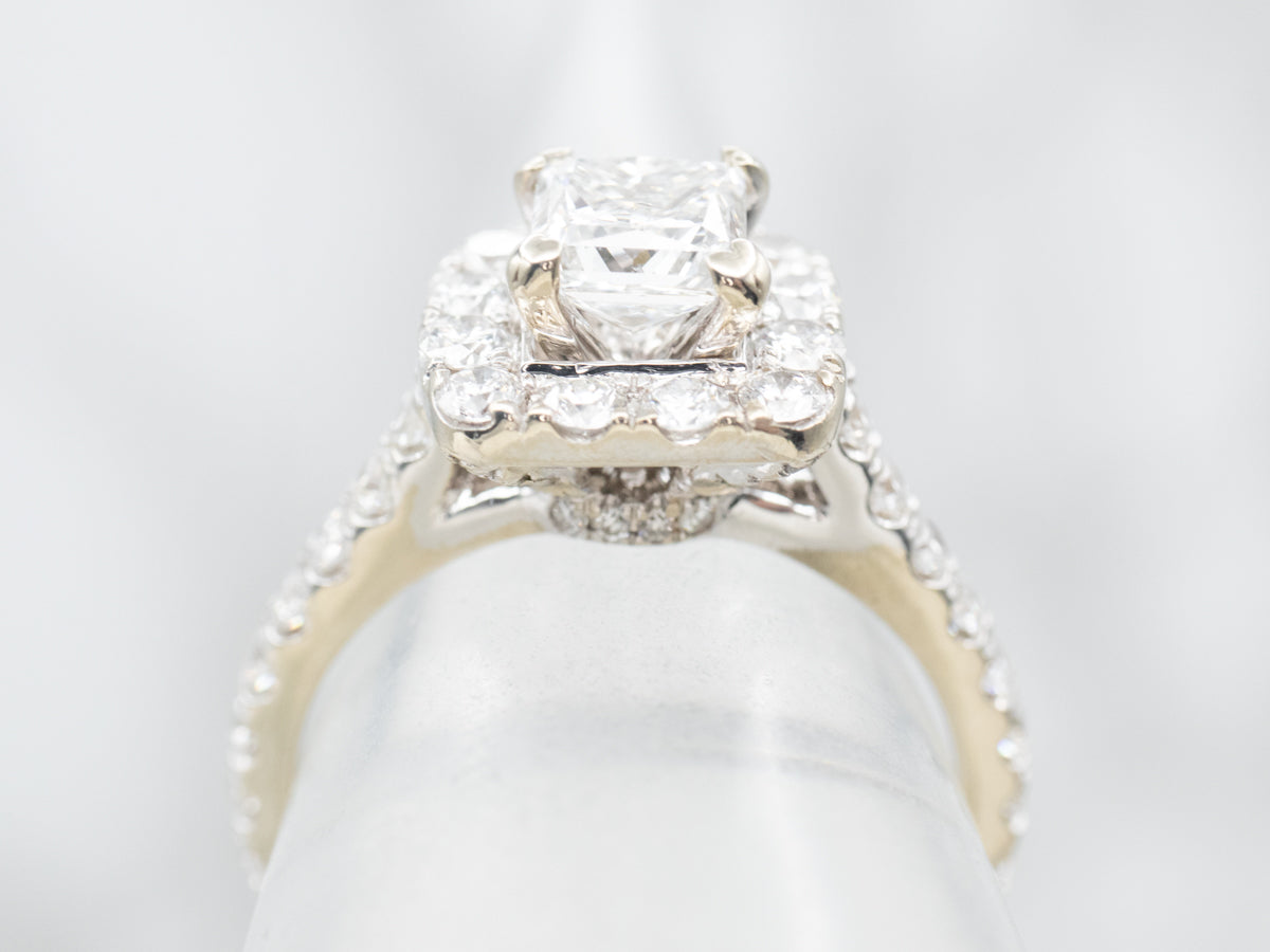 Modern White Gold Diamond Engagement Ring