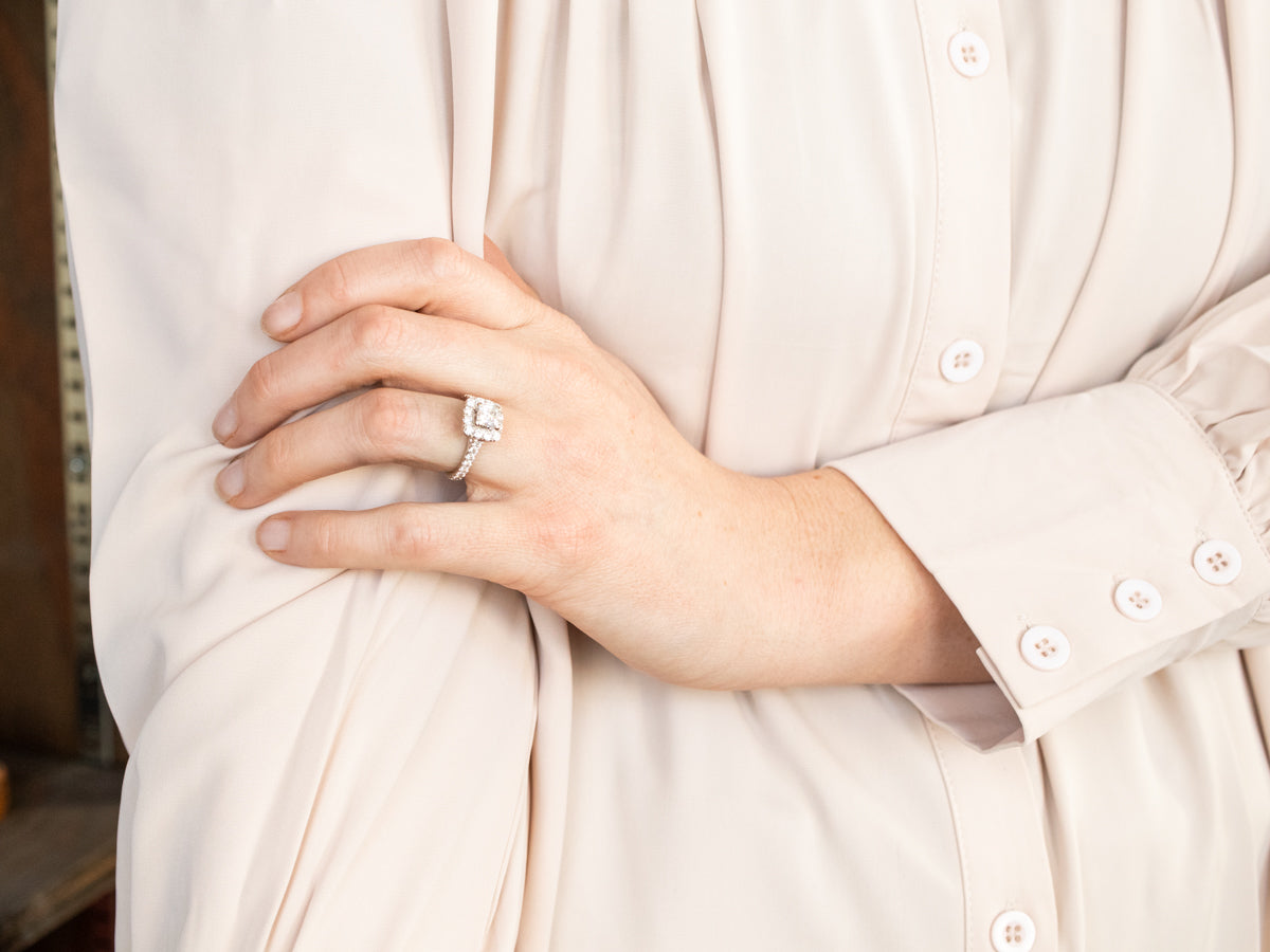 Modern White Gold Diamond Engagement Ring