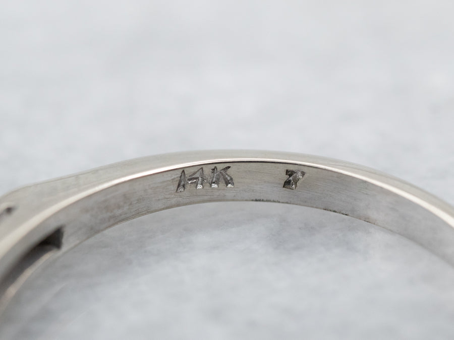 White Gold Wedding Band with Baguette Diamonds