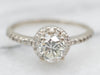 Stunning Halo 14K White Gold Diamond Engagement Ring