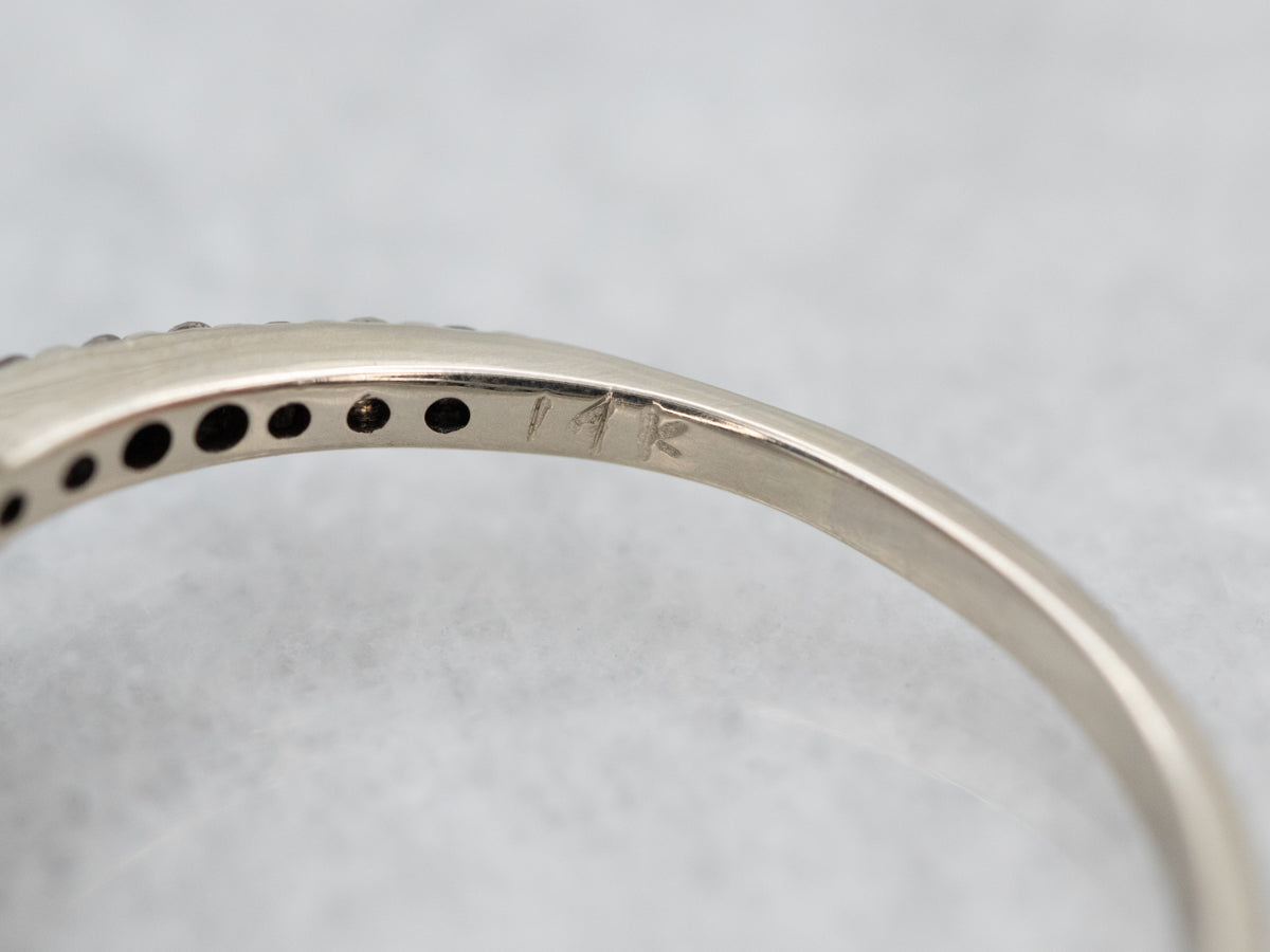 Stunning Halo 14K White Gold Diamond Engagement Ring