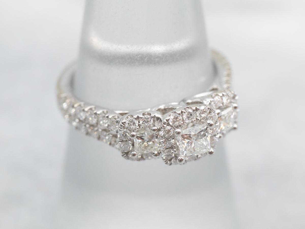 Glittering Multi Halo Diamond Engagement Ring