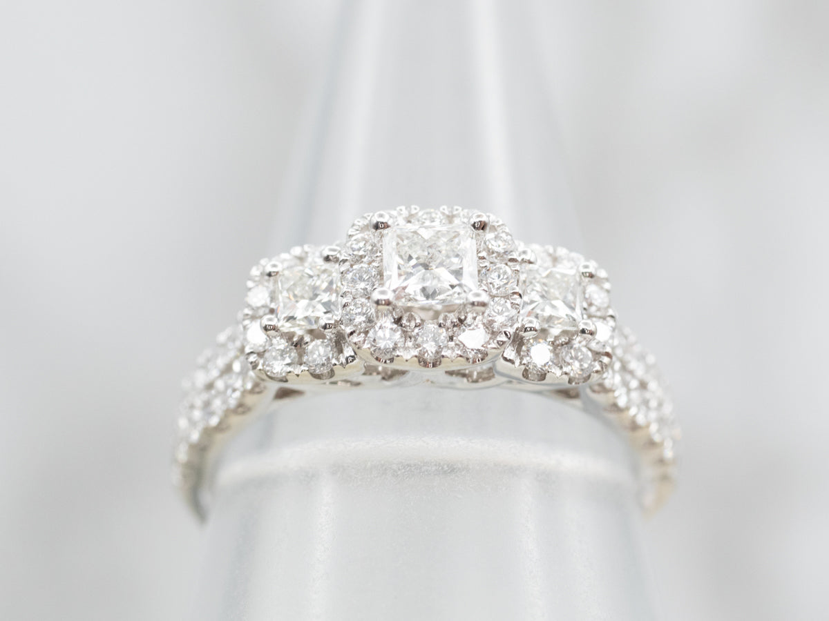 Glittering Multi Halo Diamond Engagement Ring