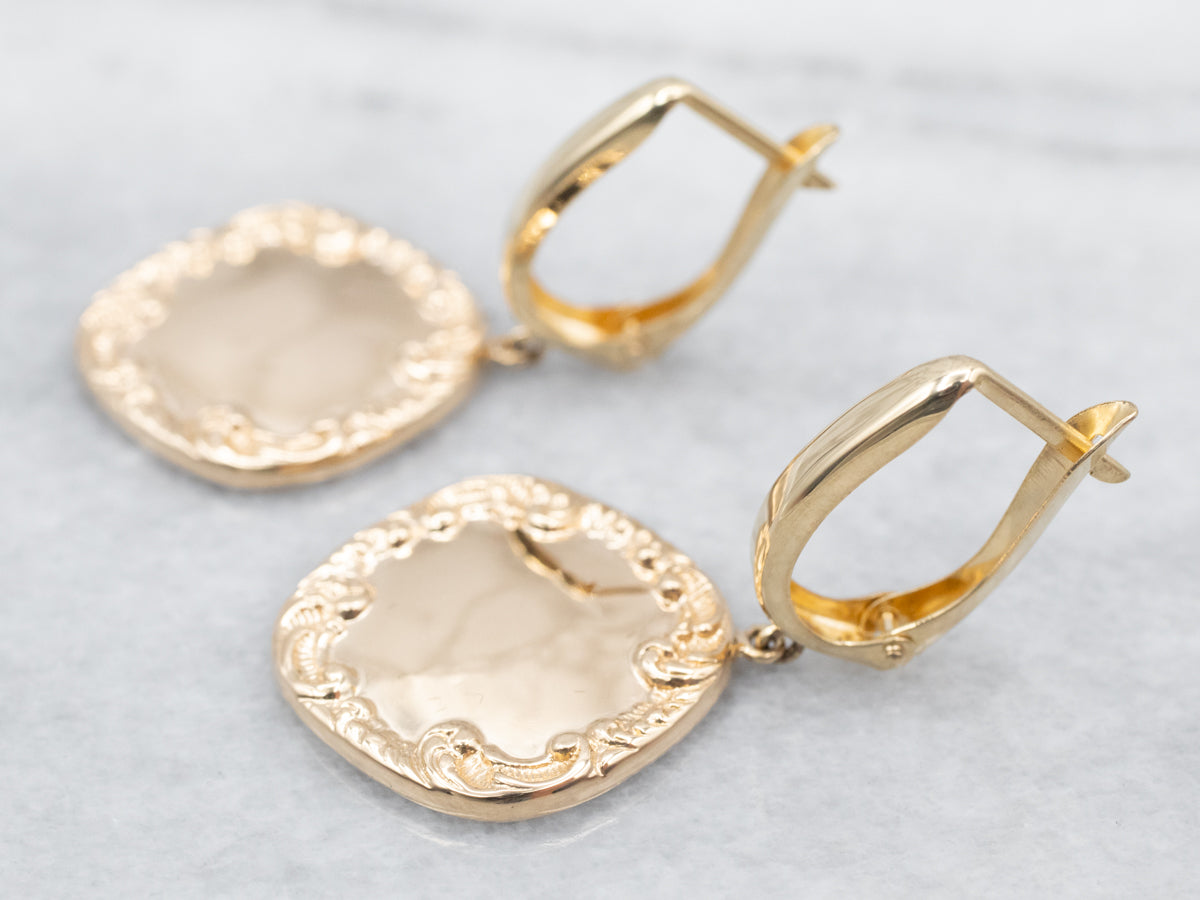 Victorian Gold Cufflink Drop Earrings