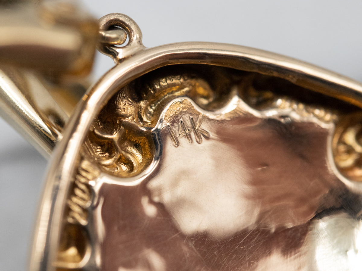 Victorian Gold Cufflink Drop Earrings