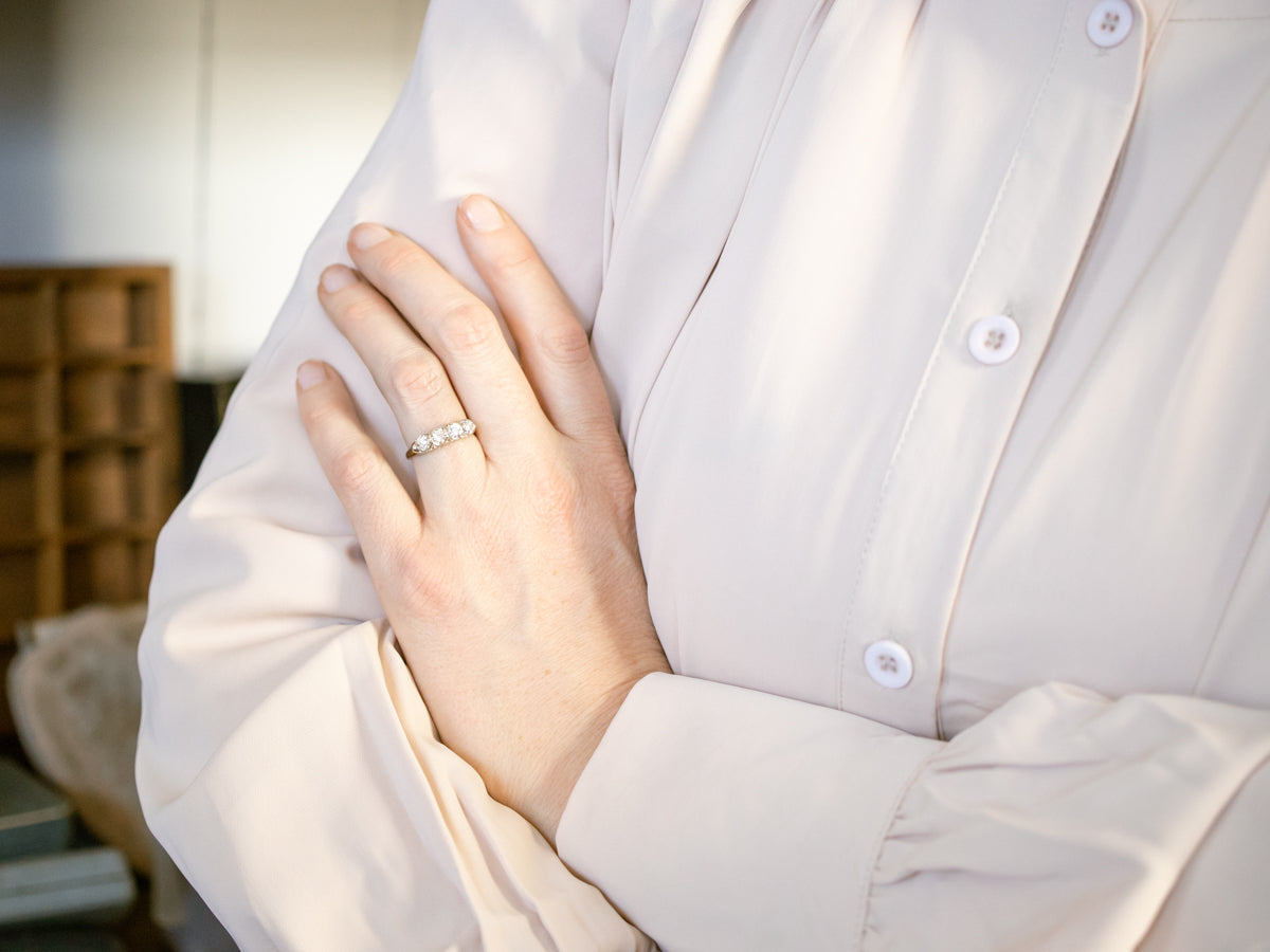 Vintage White Gold Diamond Band